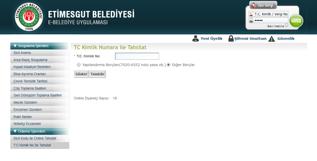 Etimesgut Belediyesi emlak vergisi sorgulama? Etimesgut Belediyesi emlak borcu ödeme? Etimesgut Belediyesi emlak borcu sorgulama?