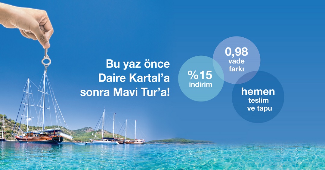 Daire Kartal'da Ev Alana Çift Kişilik Mavi Tur Hediyesi