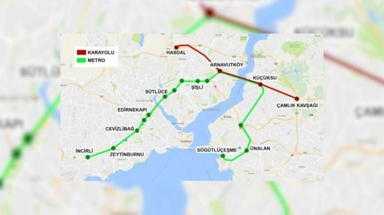 3 Katlı Büyük İstanbul Tüneli Güzergahı