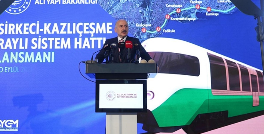 Sirkeci-Kazlıçeşme Raylı Sistem Hattı 2023'te Tamamlanacak