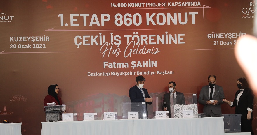 Gaziantep'de 14 bin Konut Projesi'nin Kuraları Çekildi