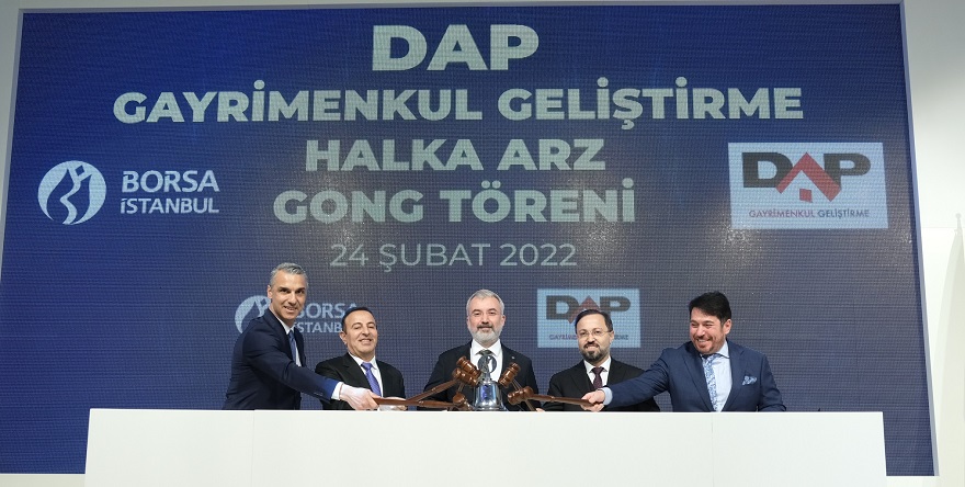 Dap Gayrimenkul Borsa'da İşlem Görmeye Başladı