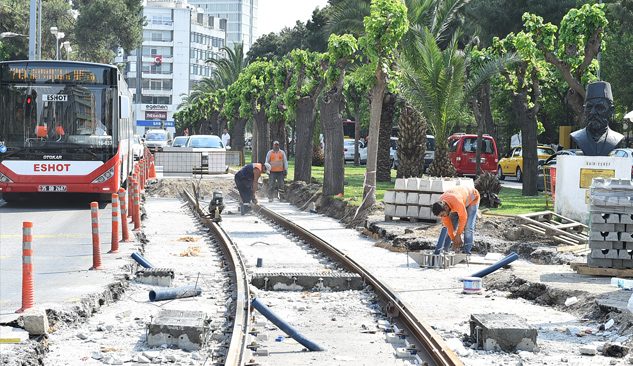 Konak Tramvayında Çalışmalar Alsancak Garına Kadar İlerledi