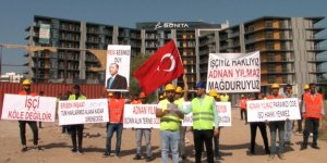 Çiğli'de Maaşlarını Alamayan İnşaat İşçileri Eylem Yaptı