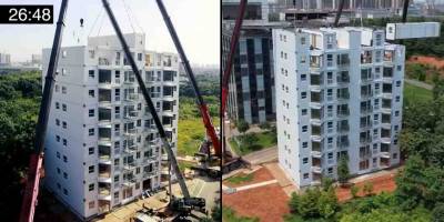 28 Saate 10 Katlı Bina İnşa Etti