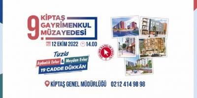 KİPTAŞ 9. Gayrimenkul Müzayedesi 12 Ekim'de Yapılacak